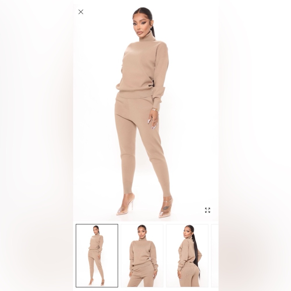 Elegant Tan Women's Knit Pants
